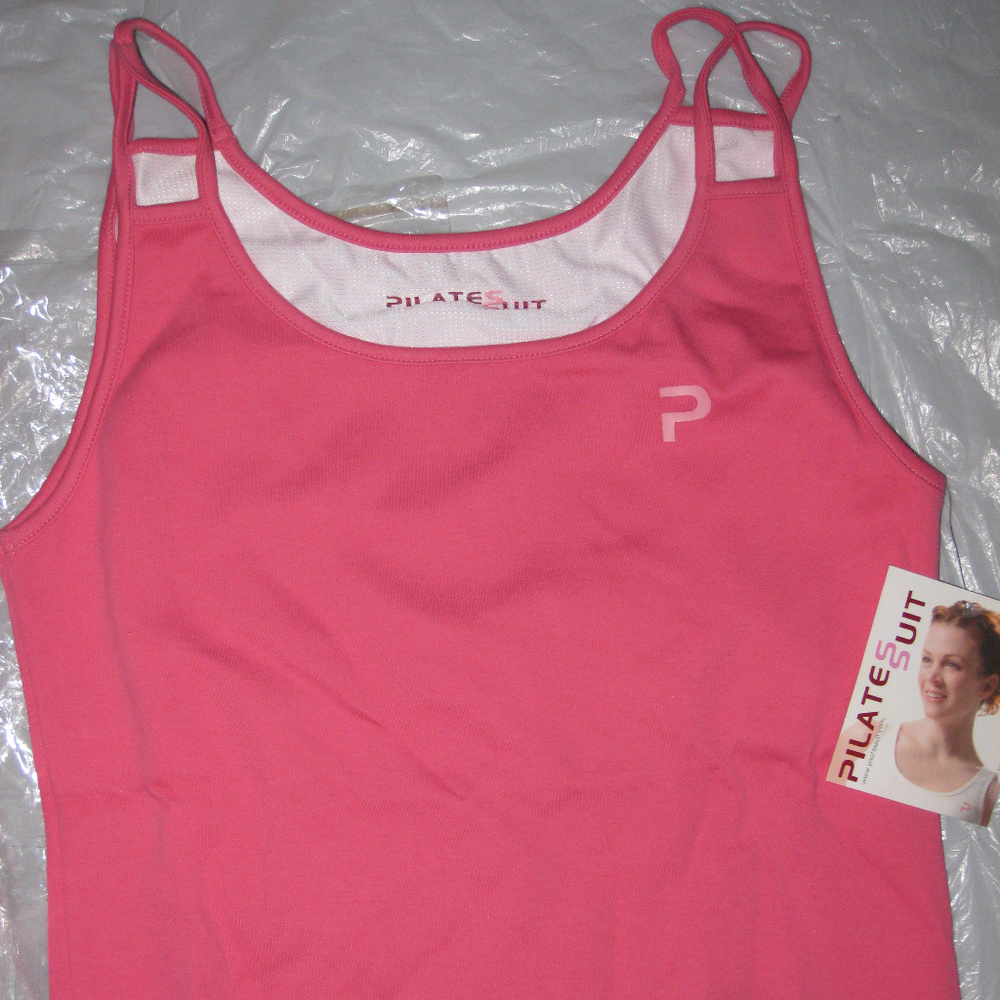 NEW- Pink Pilates Suit Workout Tank Top blouse 8 10 12